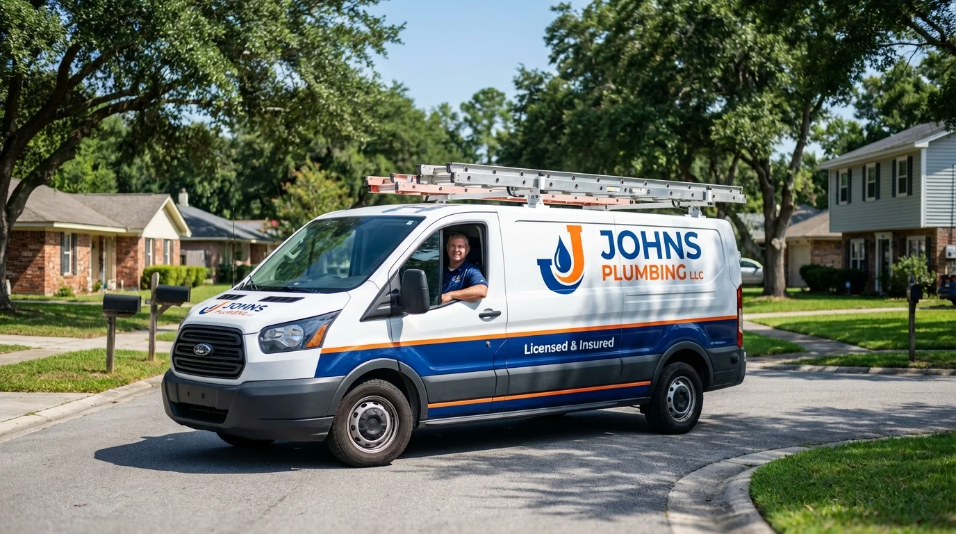 Johns Plumbing LLC service van in Grandville, MI