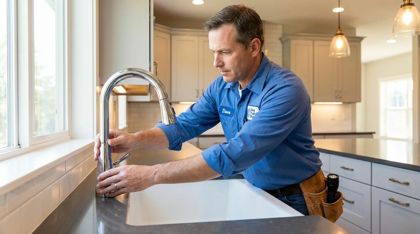 Kitchen faucet installation by Johns Plumbing LLC in Grandville